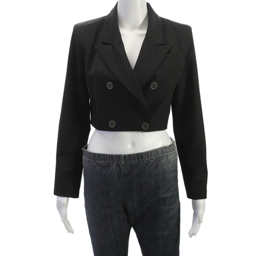 Danielle Guizio Women Basic Jacket Black Polyester Long Sleeve Size M